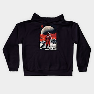 Soviet astronaut on moon Kids Hoodie